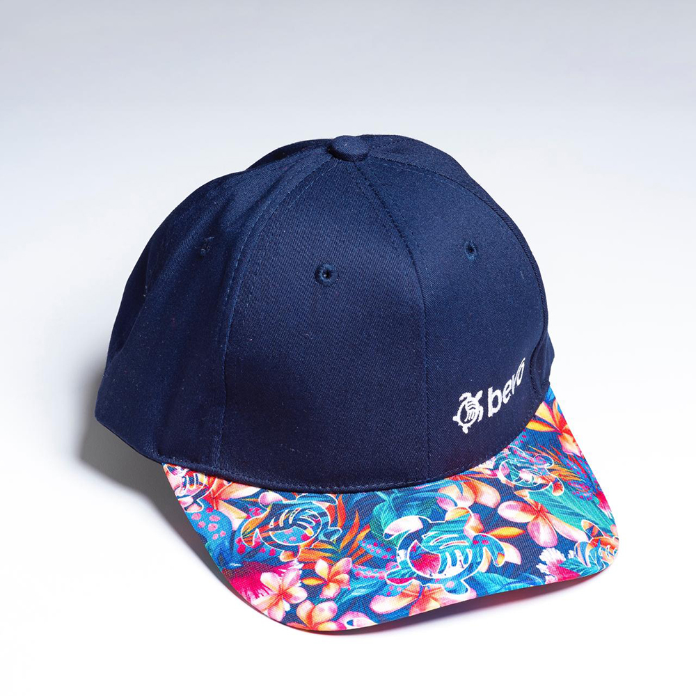 Flat Cap Print Navy Bevo